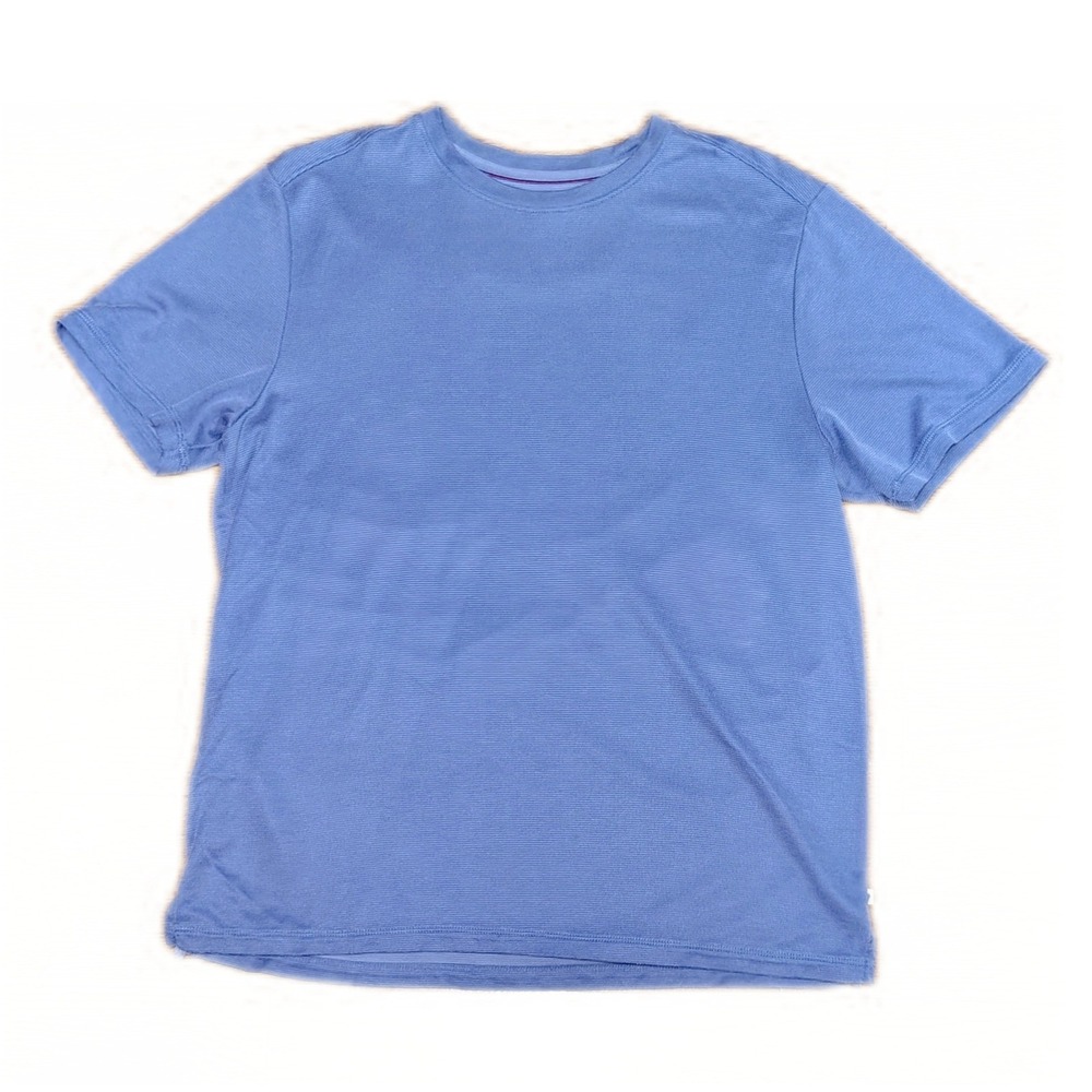 Tommy Bahama Mens Paradise Isles Ocean Blue 75% Tencel T-Shirt Large Resort Golf